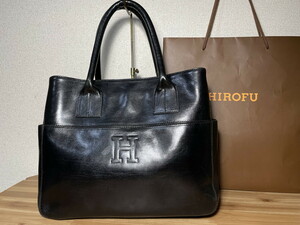 *15000 jpy prompt decision * postage included * HIROFU Hirofu side pocket leather bag 