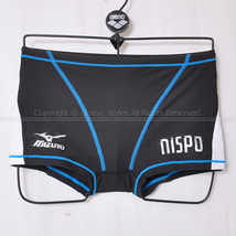 K1813-03■新品 nispoスポーツクラブ mizuno EXER SUITS ショートスパッツ練習用水着 ボックス K85UC-01450 ブラック×ホワイト M_画像1