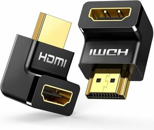 HDMI L型変換アダプタ 90度+270度HDMIオスtoメスアダプタ HDMI延長アダプタ 18Gbps金メッキコネクタ 4K/60Hz 3D対応 2個セット