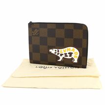 未使用 展示品 ルイ ヴィトン LOUIS VUITTON ダミエ ジャイアント LVスクエアード ポシェット ジュール クラッチ バッグ N60390 90225432_画像8