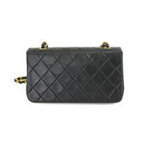 シャネル CHANEL マトラッセ チェーン ショルダー バッグ レザー ブラック ヴィンテージ ゴールド 金具 Matelasse Bag 90224237_画像2