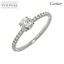 カルティエ Cartier エタンセル ハーフ ダイヤ 0.40ct E/VV2/EX #49 リング Pt プラチナ 指輪 Diamond Ring【鑑定書・証明書】 90218181_画像1