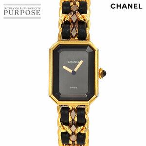  Chanel CHANEL Premiere L size H0001 Vintage lady's wristwatch black face Gold quartz Premiere 90227085