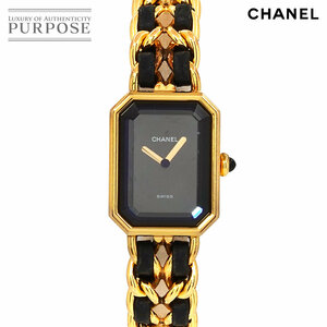  Chanel CHANEL Premiere L size H0001 Vintage lady's wristwatch black face Gold quartz Premiere 90227057