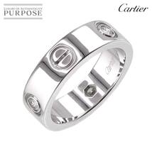 カルティエ Cartier ラブ #52 リング ハーフ ダイヤ 3P 18K WG ホワイトゴールド 750 指輪 LOVE Ring 90222240_画像1