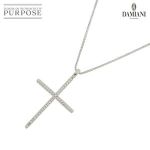 ダミアーニ DAMIANI ミステリー クロス ダイヤ ネックレス 49cm K18 WG 750 Mystery Cross Diamond Necklace【証明書付き】 90217942