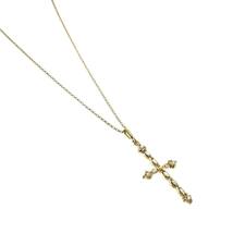 アーカー AHKAH ダイヤ 0.26ct ネックレス 45cm K18 YG イエローゴールド 750 クロス Cross Necklace 90217355_画像3