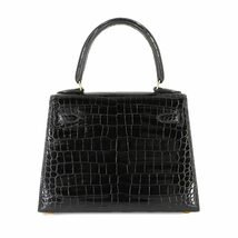 未使用 展示品 エルメス HERMES クロコダイル ミニケリー 20 2way ハンド ショルダー バッグ ポロサス ブラック 外縫い 〇Z刻印 90228879_画像2