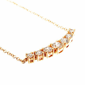 ティファニー TIFFANY&Co. イーストウエスト ダイヤ ネックレス 40cm K18 PG ピンクゴールド 750 Diamond Necklace 90217934の画像3