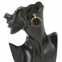 新品同様 エルメス HERMES ループ ピアス バレニア ダークブラウン ゴールド アクセサリー Loop Earrings 90226851_画像6