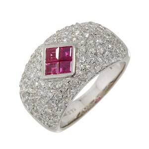 リング 10.5号 ルビー 0.73ct ダイヤ 1.56ct Pt プラチナ 指輪 Ruby Ring 90224908