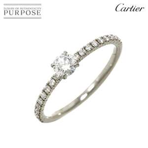 Cartier Cartier Etan Cell Half #47 Ring Diamond 0,18CT PT Platinum Ring Ring Ring [с сертификатом] 902222371