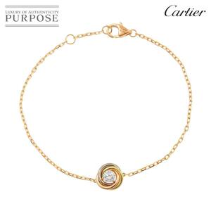 カルティエ Cartier トリニティ ダイヤ ブレスレット 16cm K18 YG WG PG 750 スリーゴールド Trinity Bracelet【証明書】 90222847