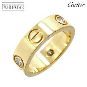 カルティエ Cartier ラブ #49 リング ハーフ ダイヤ 3P K18 YG イエローゴールド 750 指輪 LOVE Ring 90224718