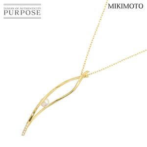  Mikimoto MIKIMOTO Akoya pearl 5.7mm diamond necklace 45cm K18 YG yellow gold 750 pearl Akoya Pearl Necklace 90224574