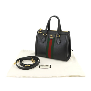 新品同様 グッチ GUCCI オフィディア 2way ハンド ショルダー バッグ レザー ブラック グリーン レッド 719882 ゴールド 金具 90228410の画像9