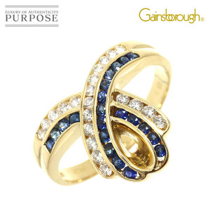 ゲインズボロー GAINSBOROUGH サファイア 0.55ct ダイヤ 0.41ct リング 18号 K18 YG イエローゴールド 750 Sapphire Ring 90224963