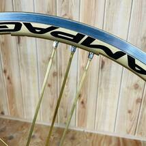 貴重 Campagnolo SHAMAL ULTRA GOLD クリンチャー リムブレーキ 前後セット カンパニョーロ シャマル ウルトラ 限定 ゴールド_画像9