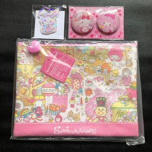 ３点セット！ ウィッシュミーメル ぴあのちゃん ポーチ ミニチャーム 缶バッジ２個入り サンリオ Sanrio 新品 未開封