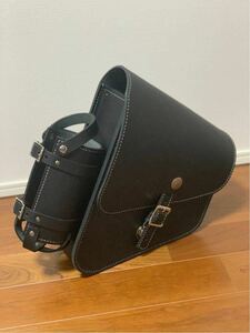 * Harley Softail exclusive use high class cow original leather saddle-bag portable can holder attaching Swing Arm bag *