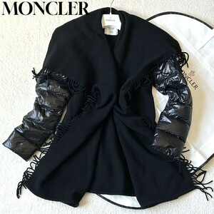 1円～ 未使用級 MONCLER モンクレール MANTELLA マンテラ ダウンジャケット ケープ 黒 カバー ハンガー付き サイズM