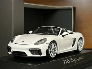 1/43 特注 ミニチャンプス ポルシェ 718 ボクスター スパイダー ホワイト 1/43 Minichamps Porsche 718 Boxster Spyder 2019 white