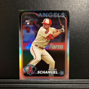 Nolan Schanuel 2024 Topps Series 1 #53 Rainbow Foil Rookie RC Angels