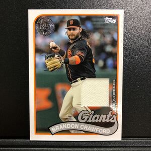 Brandon Crawford 2024 Topps Series 1 #89BR-BC 1989 Topps Baseball Relic Card Giants Cardinals