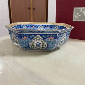 林斎 金七宝菓子鉢 八角鉢 大鉢 22cm■三洋陶器株式会社 中古品の画像2