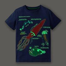 深海Tシャツ 深海魚Tシャツ 130 Tシャツ　光るTシャツ　男の子 7T　即決価格_画像2