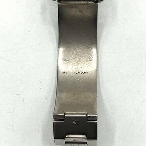 【電池切れ】agnes b. アニエスベー クォーツ 腕時計 黒文字盤 スクエア ロゴ ケースシルバー レディース V401-5950の画像8