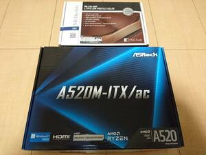 中古 美品 Asrock マザーボード A520M-ITX/ac + noctua CPUクーラー NH-L9a-AM4