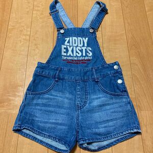 ZIDDY☆デニムサロペット☆オーバーオール☆130cm☆刺繍ロゴデザイン☆即購入可能☆補助ゴム入り☆送料込み