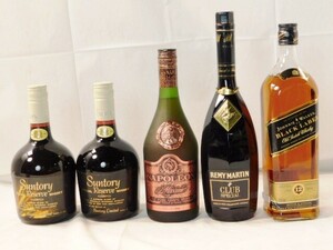 A870★古酒/ウィスキー3本/ブランデー2本/計5本セット/ SPECIAL Peserve/麦ラベル黒帯ラベル/ JOHNNIE WALKER/REMYMARTIN/他/送料960円