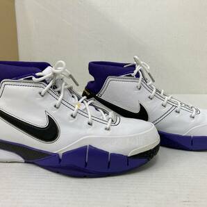 S153[08]S57(靴) 中古 NIKE/ナイキ Kobe1 PROTRO 81 ポイントゲーム ホワイト/ブラック バーシティパープル AQ2728-105 3/29出品の画像3