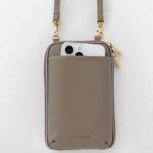 2 140 NATURAL BEAUTY BASIC (GREIGE) ガバッと開くスマホポーチ 送料350円