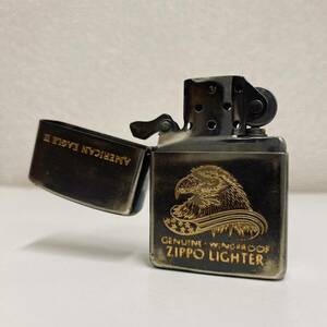 【N-18356】1円～ ZIPPO AMERICAN EAGLE Ⅱ ジッポ アメリカンイーグル 火花のみ確認 ヤケ 変色 1996年製 現状品