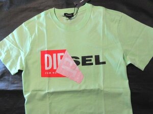 本物正規◆DIESEL ディーゼル◆Tシャツ DIEGO QA 薄黄緑■S■新品