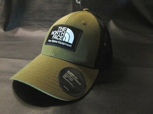 本物正規■ノースフェイス■メッシュ キャップ ボックスロゴ MUDDER ■カーキグリーン/黒■MILITARY OLIVE 37U アメリカ限定■新品 帽子
