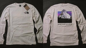 本物正規◆ノースフェイス◆長袖Tシャツ■M■BOX NSE GRAPHIC■GARDENIA WHITE アイボリー■新品/アメリカ限定/FM1