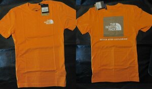 本物正規◆ノースフェイス◆Tシャツ BOX NSE ロゴ オレンジ■M■新品■アメリカ限定/PKH/LTEXLIBERANCE