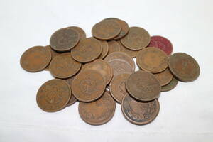 3042 古銭 日本古銭 旧日本硬貨 竜二銭銅貨 2銭 34枚 総重量約478g まとめて