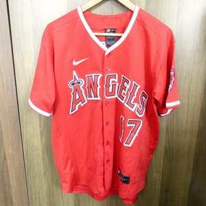 【送料無料】 NIKE ナイキ Angels エンジェルス 背番号入り #17 大谷翔平 OHTANI 応援ユニフォーム レッド 美品 /2403C