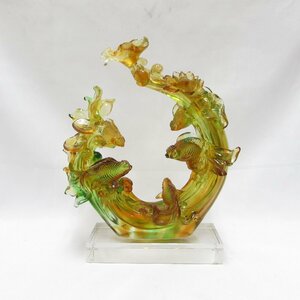 金魚 オブジェ 置物 ガラス 硝子工芸 インテリア USED /2403D