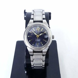 CITIZEN シチズン Eco-Drive エコドライブ e011-S036470 黒文字盤 ソーラー 腕時計 稼働品 USED /2403C