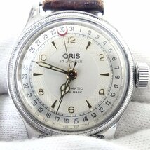 【送料無料】 ORIS オリス 7400B ポインターデイト ビッグクラウン 自動巻き 17石 裏スケルトン 腕時計 稼働品 USED /2403C_画像2