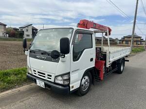  Isuzu Elf AT 3 step crane hook in carrier iron plate gross vehicle weight 5735. Heisei era 18 year 