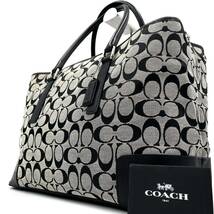 1円【 定価8万極美品 】COACH コーチ ビジネス トートバッグ メンズ レザー キャンバス シグネチャー 大容量 A4 PC 収納 肩掛け チャーム_画像1