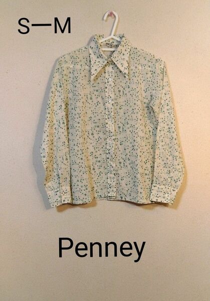 トップス Penney　長袖シャツブラウスジャケット　小花柄　SーMサイズ