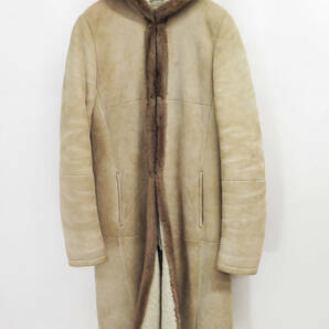 S MAXMARA SHEARLING MOUTON MINK FUR TRIM HOODED COAT エス マックスマーラ リアル ムートン レザー ミンク ファー トリム フード コートの画像1